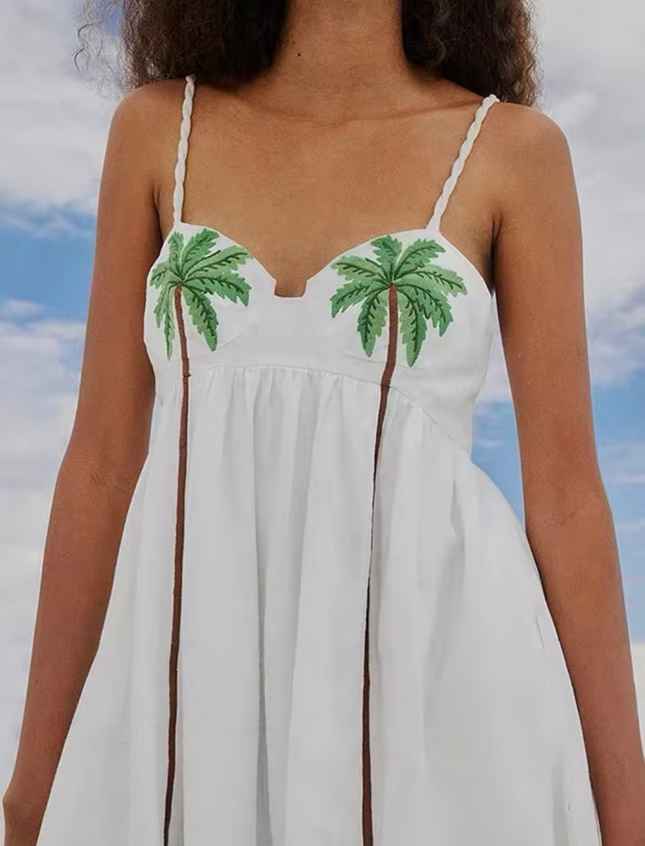 Palm fashion tree maxi dress