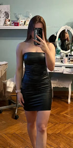 Faux leather dress