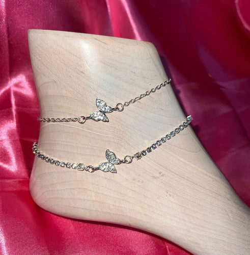 Dainty butterfly anklet