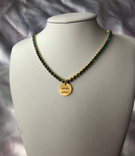 Rhinestone circle zodiac sign pendant necklace