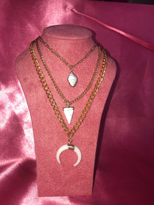 White horn pendant necklace