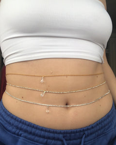 Crystal drop belly chain