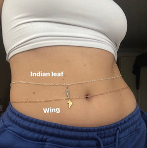 Wing/indian leaf pendant belly chain