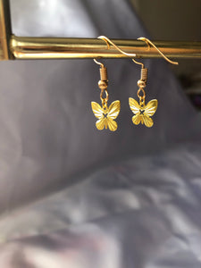 Gold butterfly earrings