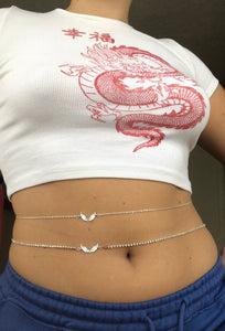 Crystal wing belly chain