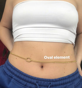 Infinity/Oval pendant belly chain