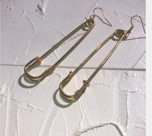 Safety pin earrings - Icegoldbyvee