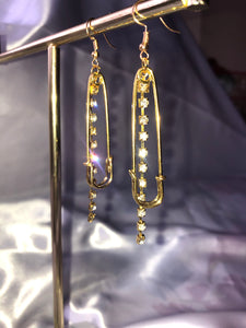 Gold bling pin earrings