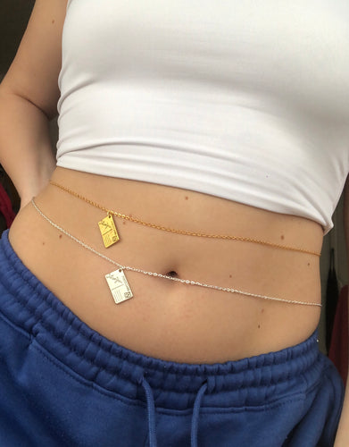 Post card belly chain