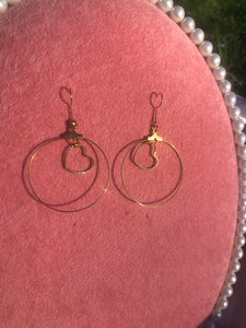 Heart hoop earrings