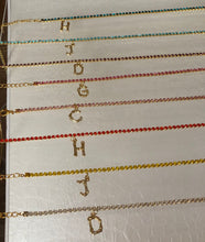 Rhinestone bamboo letter necklace