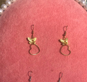 Butterfly heart earrings