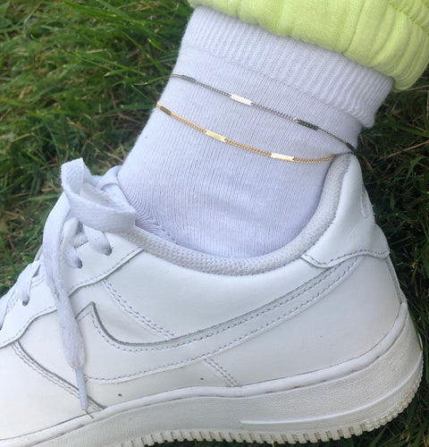 Pressed chain anklet