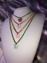 Rhinestone mariposa necklace
