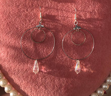 Double circle crystal hoops
