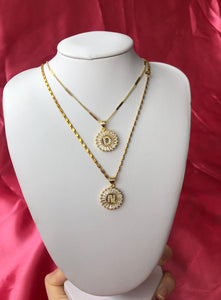 Round initial necklace