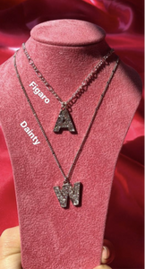 Silver letter necklace