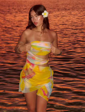 Colourful cut out mini dress