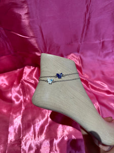 Evil eye butterfly anklet