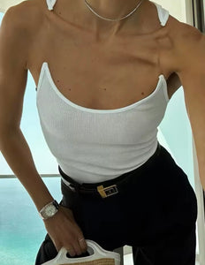 Invisible strap crop top