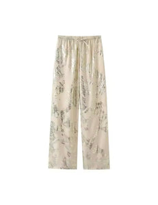 Metallic wide leg trousers