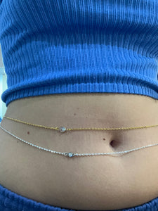 Small crystal pendant belly chain