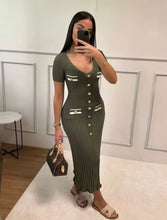 Classic elegant knit midi dress