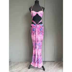Cut out maxi swimwear dress