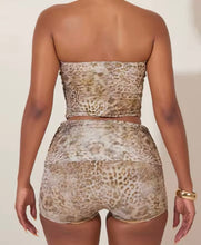 Beige Leopard print two piece set