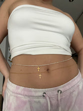 Small cross pendant belly chain