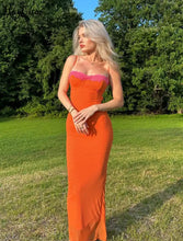 Orange midi dress