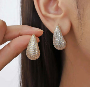 Rhinestone Water drop earrings