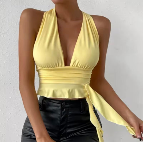 Butter yellow crop top
