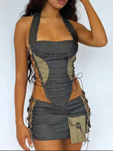 Y2k baddie denim co ord set