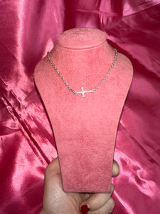 Silver cross necklace