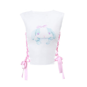 Bunny ribbon crop top