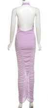 Purple plunge maxi dress