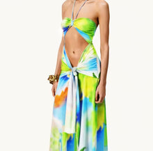 Multi-coloured cut out maxi dress