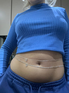 Crystal shape belly chain