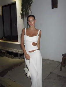 White cut out maxi dress