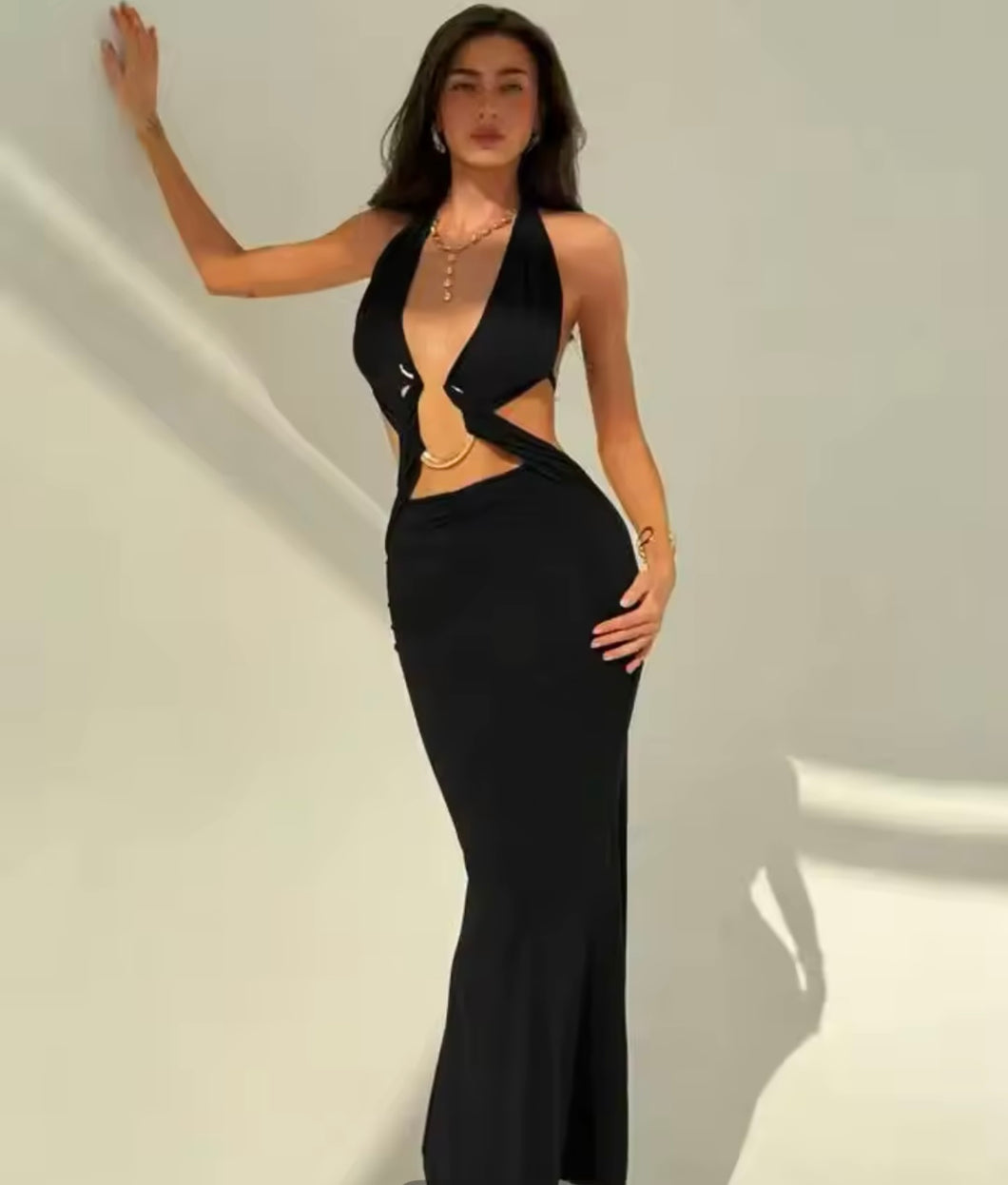 Maxi ring detail dress