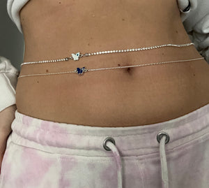 Butterfly evil eye belly chain