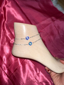 Evil eye pendant anklet