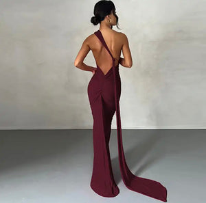 Backless maxi ring detail dress