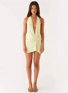 Mini plunge neckline dress