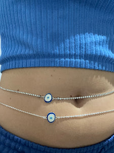 Large evil eye belly chain