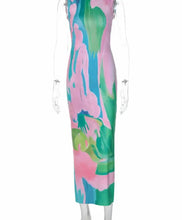 Pastel colour maxi dress