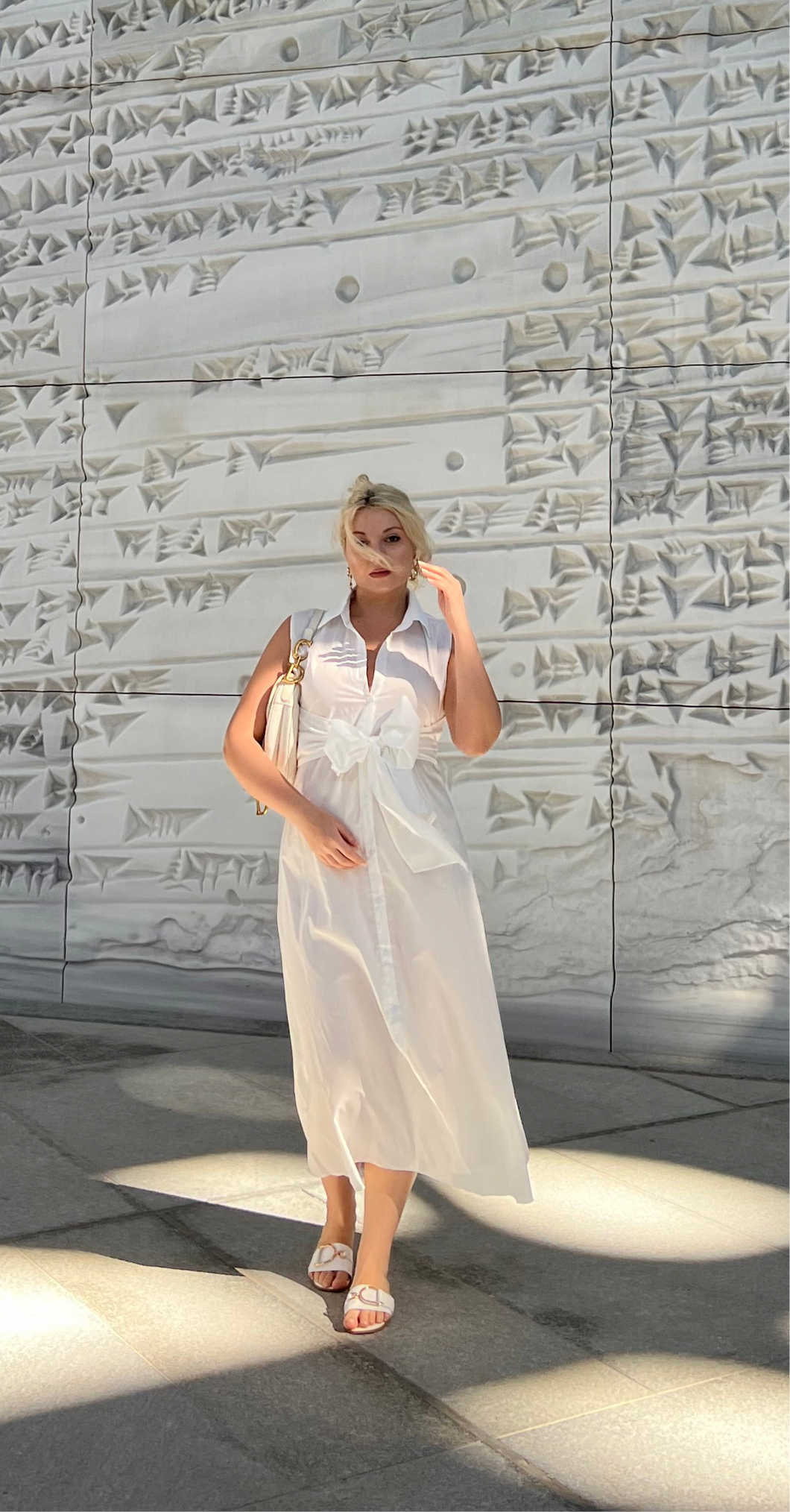Classy white midi dress