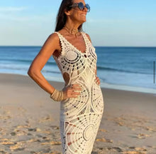 Crochet maxi beach dress