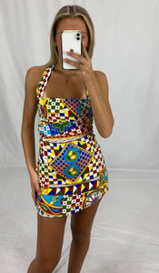 Multi colour mini dress